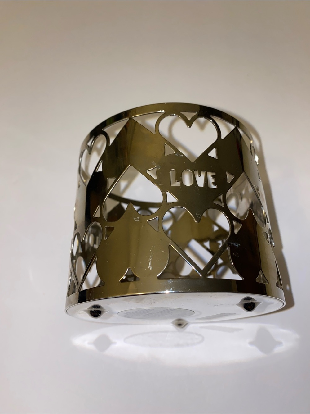 Bath & Body Works Metal Heart Cutout "LOVE" Candle Holder